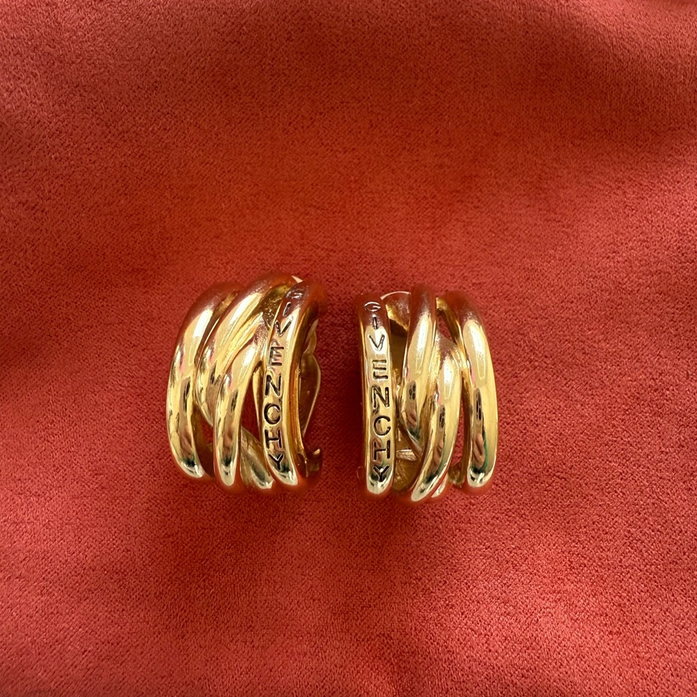 Givenchy clip on gold earrings